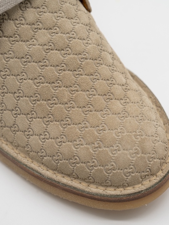 Gucci GG Suede Desert Boots Embossed Oatmeal Mens size 10G 10.5 US main image 5